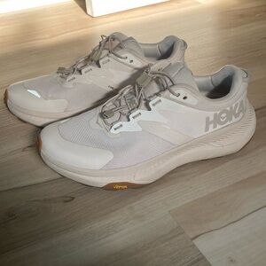 Hoka Cream Sneakers with Cushioned Midsole